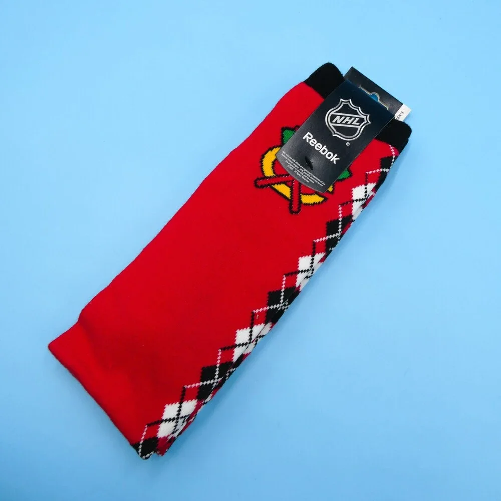 Chicago Blackhawks Crew Socks Womens One Size Reebok Red Hockey‎ NHL Mid Y2K Gym